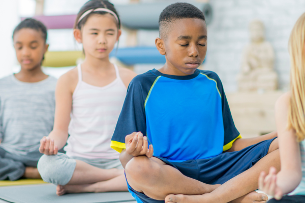 Photo of children meditating